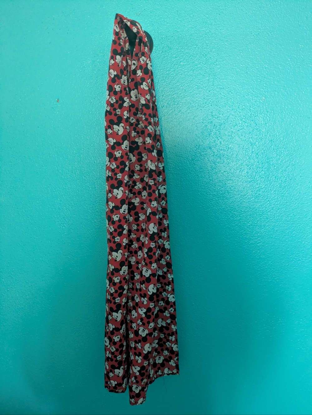 Red Printed Women’s Scarf‎ with Character Motif Mickey Minnie Mouse